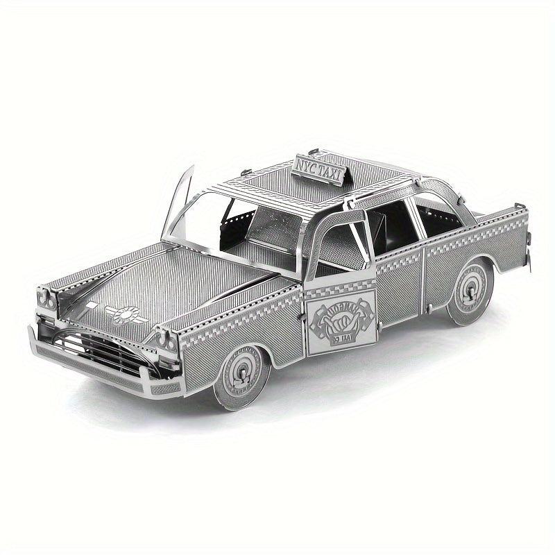 3D Metal Puzzle Taxi DIY Model Glue Assembly High Difficulty Puzzle Gift