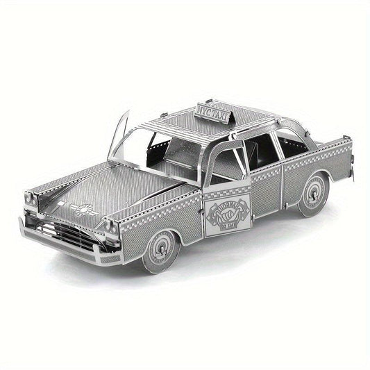3D Metal Puzzle Taxi DIY Model Glue Assembly High Difficulty Puzzle Gift