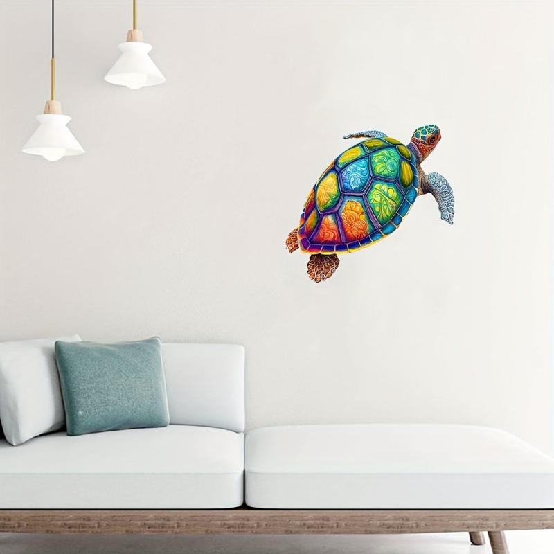 Wooden Puzzle Wall Pendant Turtle Pattern Decoration