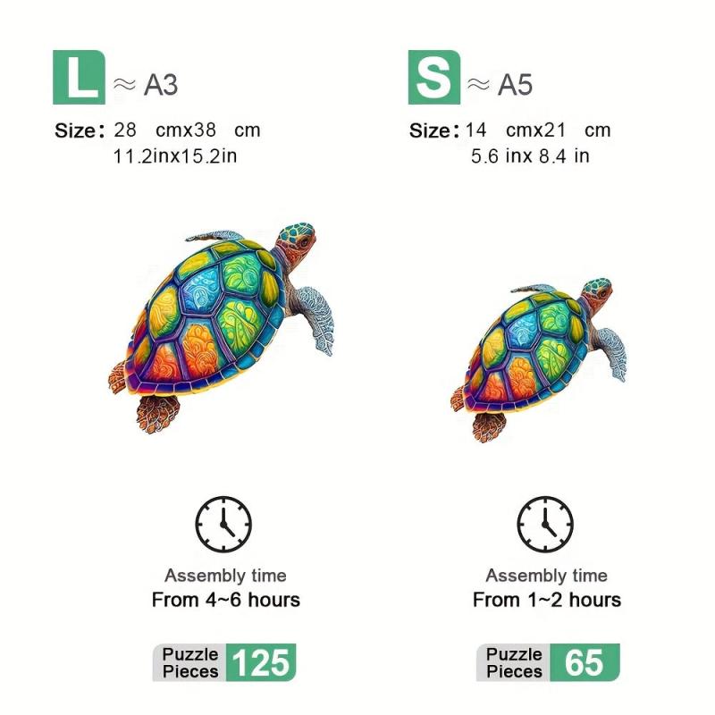 Wooden Puzzle Wall Pendant Turtle Pattern Decoration