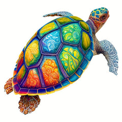 Wooden Puzzle Wall Pendant Turtle Pattern Decoration