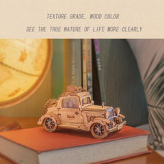 164pcs Wooden Puzzle Model TG504 Retro Vintage Car 3D Three dimensional Puzzle