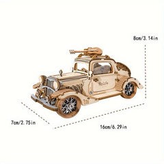 164pcs Wooden Puzzle Model TG504 Retro Vintage Car 3D Three dimensional Puzzle