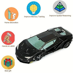 1 Pc Colorful Car 3D Metal Puzzles DIY Model Kit Building Blocks Brain Teaser
