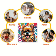 Puppy Wooden Jigsaw Puzzle with Glasses - Christmas Gift