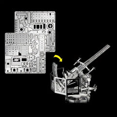 Metal 3D Puzzle Shipborne 2 link 40mm Anti aircraft Gun Toy Model