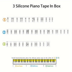 Piano Notes Guide Silicone Labels 88 Keys Full Size Piano No Stickers Required
