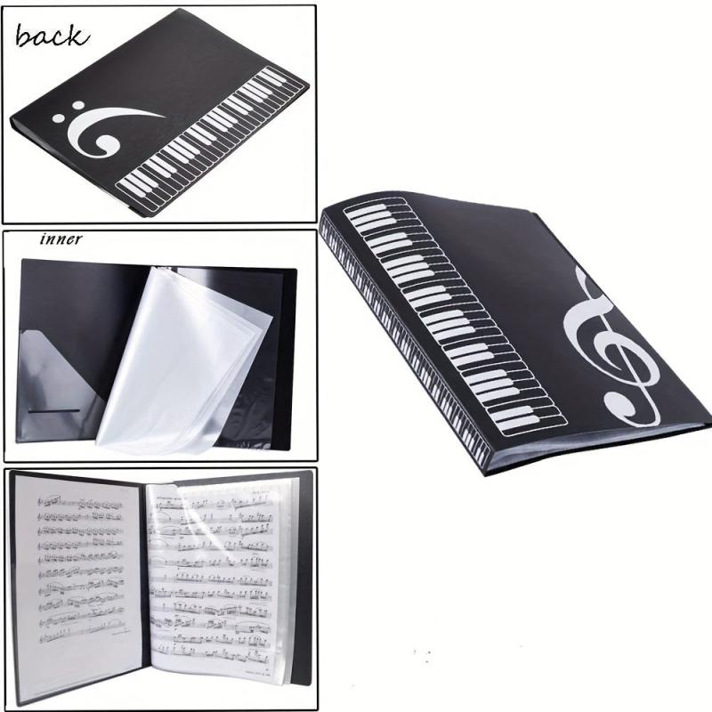 A4 Music Sheet File Folder - 40 Pocket Plastic - Document Storage