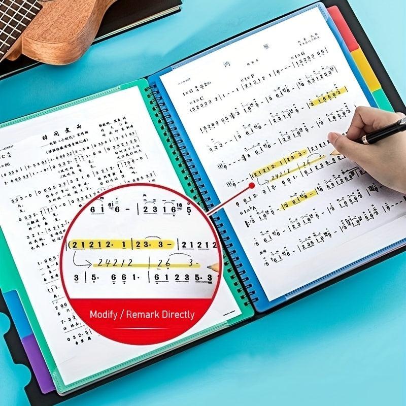 A4 Piano Music Folder 20 Colorful Pages 40 Sides