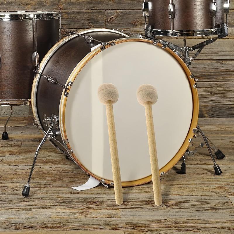 2pcs Anti Slip Wool Felt Drum Mallet 12 8 Inches Length Beige