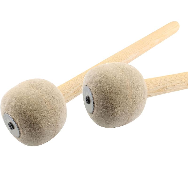 2pcs Anti Slip Wool Felt Drum Mallet 12 8 Inches Length Beige