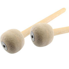 2pcs Anti Slip Wool Felt Drum Mallet 12 8 Inches Length Beige
