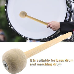 2pcs Anti Slip Wool Felt Drum Mallet 12 8 Inches Length Beige