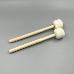 2pcs Anti Slip Wool Felt Drum Mallet 12 8 Inches Length Beige