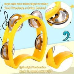 Plastic Percussion Tambourine for Adults with 4 Bells