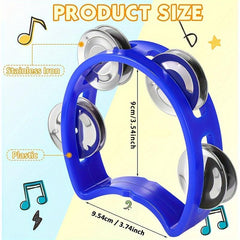 Plastic Percussion Tambourine for Adults with 4 Bells