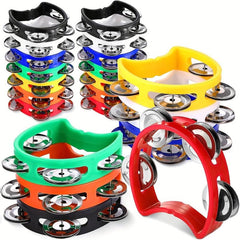Plastic Percussion Tambourine for Adults with 4 Bells