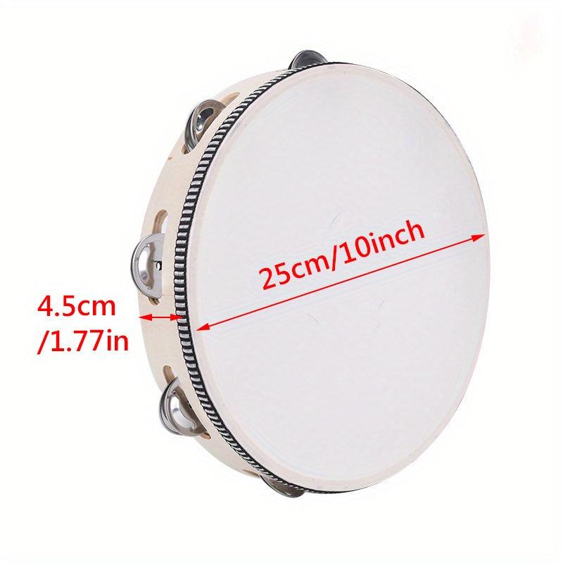 Adult Hand Held Wood Tambourine 4 Sizes Single Row Metal Jingles