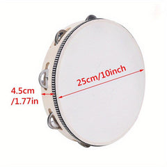 Adult Hand Held Wood Tambourine 4 Sizes Single Row Metal Jingles