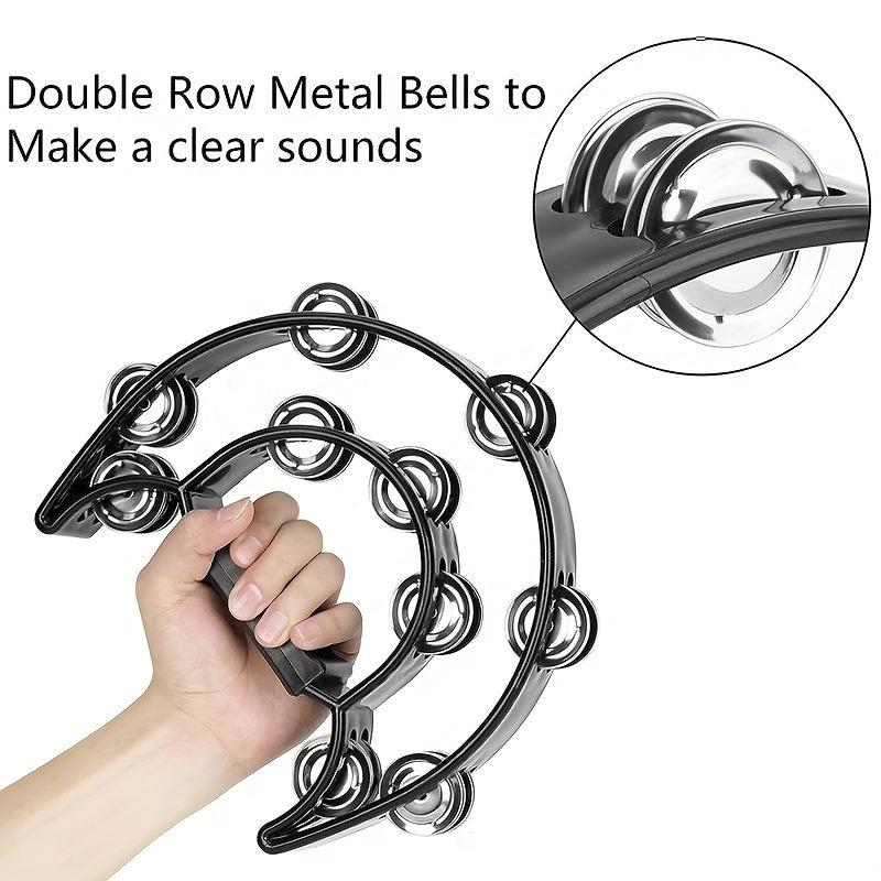 Tambourine Handbells Metal Jingles Hand Percussion