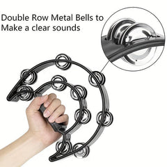 Tambourine Handbells Metal Jingles Hand Percussion
