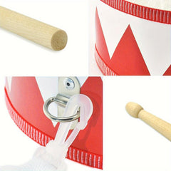 8 Inch Wooden Drum with Strap & 2 Drumsticks Musical Instrument