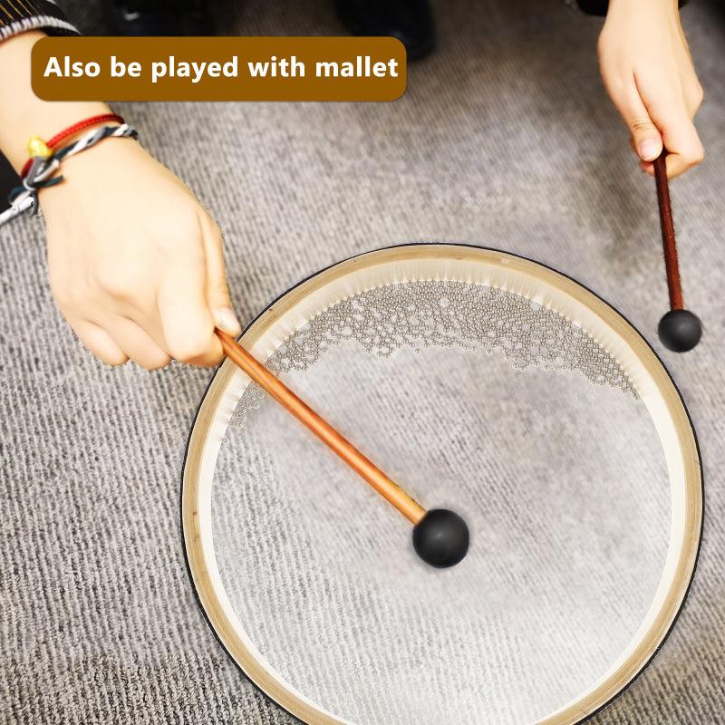 Ocean Wave Hand Percussion Drum Set with Wooden Mallets and Tambourine