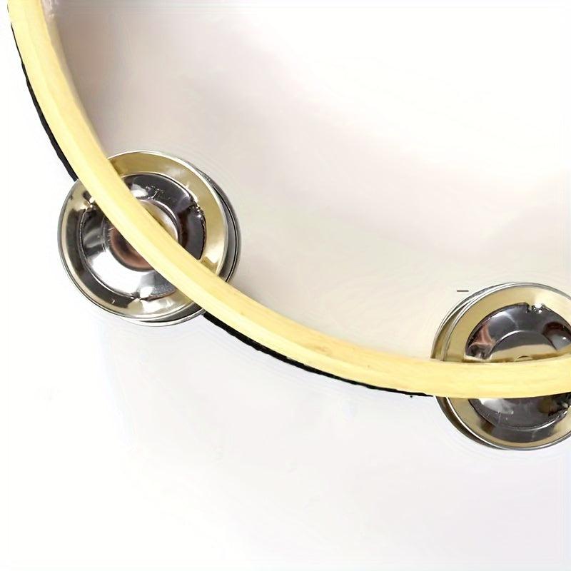 Wood Tambourine with Metal Jingles 25.4 cm