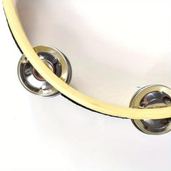 Wood Tambourine with Metal Jingles 25.4 cm