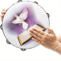 Wood Tambourine with Metal Jingles 25.4 cm