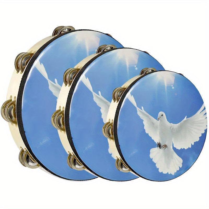 Wood Tambourine with Metal Jingles 25.4 cm