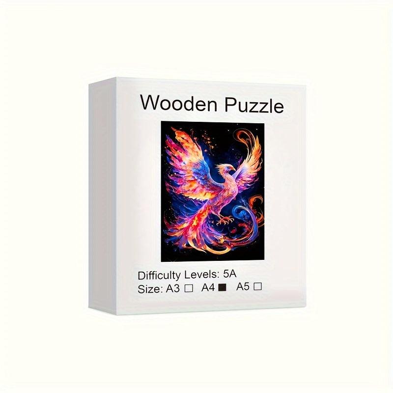 Colorful Bird Wooden Jigsaw Puzzles For Advanced Players Animal Shaped Pieces