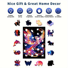 Colorful Bird Wooden Jigsaw Puzzles For Advanced Players Animal Shaped Pieces