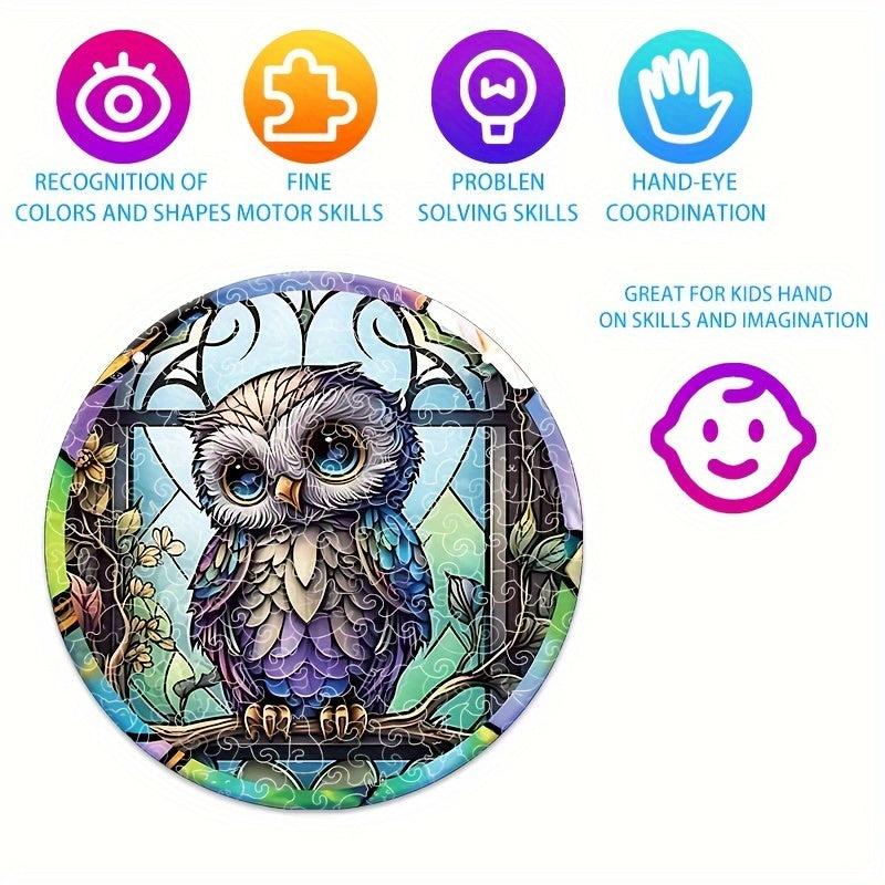 Owl Wooden Jigsaw Puzzle High Irregular Shape Animal Party Game