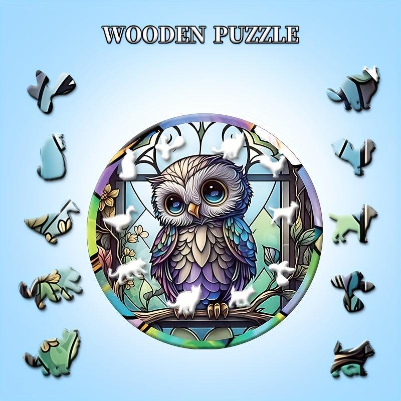 Owl Wooden Jigsaw Puzzle High Irregular Shape Animal Party Game