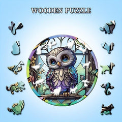 Owl Wooden Jigsaw Puzzle High Irregular Shape Animal Party Game