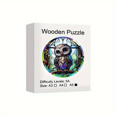 Owl Wooden Jigsaw Puzzle High Irregular Shape Animal Party Game