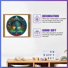 Starry Night God Tree Wooden Puzzle Adult Decompression Circular Magic Puzzle