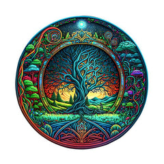 Starry Night God Tree Wooden Puzzle Adult Decompression Circular Magic Puzzle