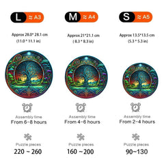 Starry Night God Tree Wooden Puzzle Adult Decompression Circular Magic Puzzle