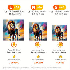 Rainbow Lion Wooden Jigsaw Puzzle Focus Exercise Improve Thinking Ability