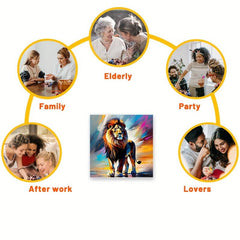 Rainbow Lion Wooden Jigsaw Puzzle Focus Exercise Improve Thinking Ability