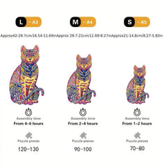 Flower Cat Wooden Puzzle Special Shapes Adult Creative Birthday Party Game