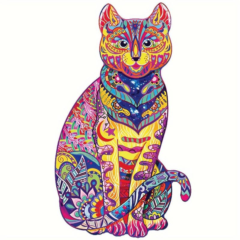 Flower Cat Wooden Puzzle Special Shapes Adult Creative Birthday Party Game