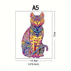 Flower Cat Wooden Puzzle Special Shapes Adult Creative Birthday Party Game