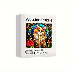Persian Cat Wooden Puzzle Irregular Shaped Animal Party Game