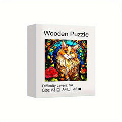 Persian Cat Wooden Puzzle Irregular Shaped Animal Party Game