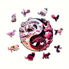 Dragon Yin Yang Wood Puzzle Advanced Players Halloween Christmas Games