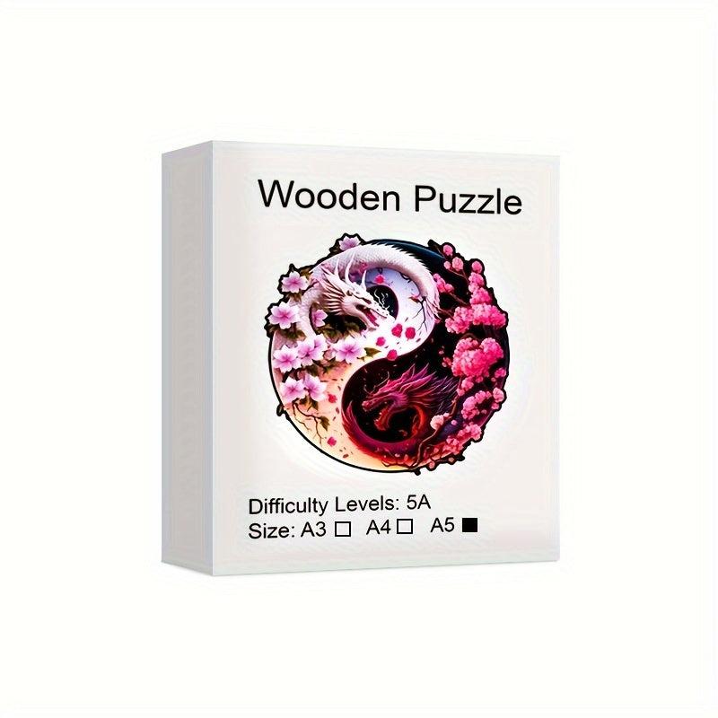 Dragon Yin Yang Wood Puzzle Advanced Players Halloween Christmas Games