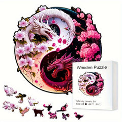 Dragon Yin Yang Wood Puzzle Advanced Players Halloween Christmas Games